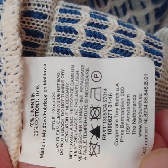 Tory Burch Gwen Fringe Trim Linen Tunic sz XS - Picture 7 of 9